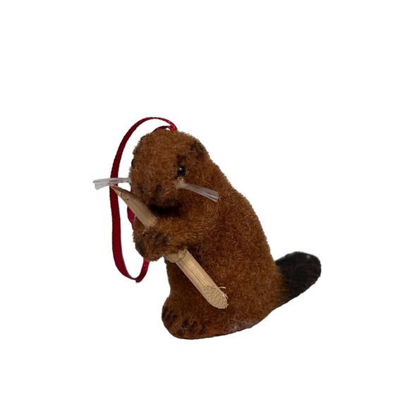 Wagner Kunstlerschutz Handwork West Germany Flocked Fox Beaver Squirrel Ornament - Picture 6 of 11